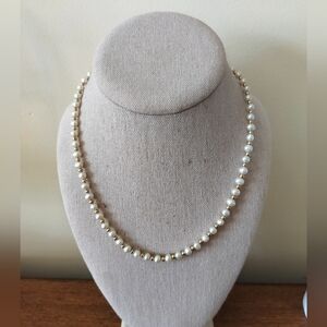 14K Gold Pearl Beaded Necklace Women's Elegant Pearl
